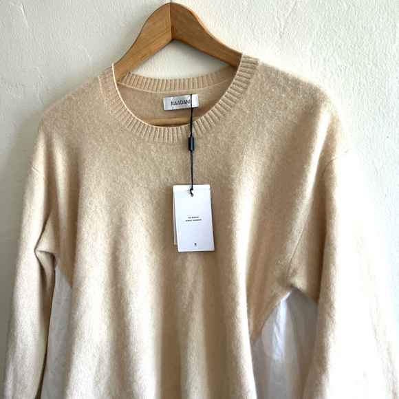 NWT - NAADAM Cream Sweater with White Details - Picture 3 of 7
